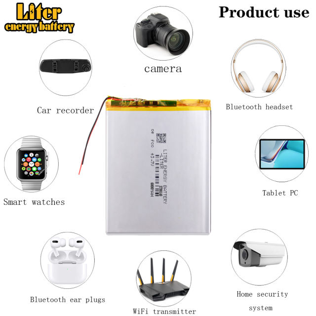 3.7V 3790140 6000mah BIHUADE  Polymer lithiumion Battery With High Quality Li-ion Tablet pc battery For 7,8,9 inch tablet PC