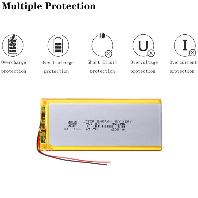 3.7V 4500mAh 3548130 Polymer lithium battery Pad5 Pad 5 Tablet Battery For 7inch 8inch PC
