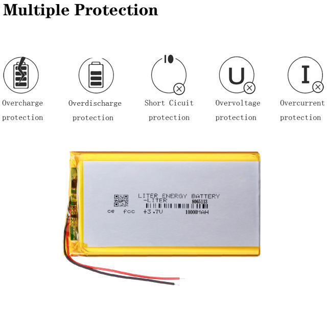 3.7V 10000mAh Polymer Lithium LiPo Rechargeable Battery 8065113 For GPS PSP DVD PAD E-book Tablet PC Power Bank Video Game