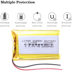 3.7V 2300mAh 123451 polymer lithium DVR,mp3,mp4,cell phone,SPEAKER,GPS for polymer lithium ion Li-ion battery
