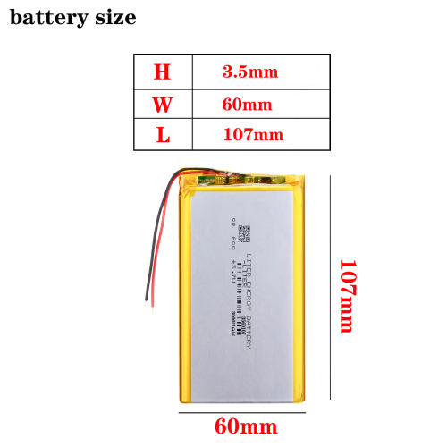 3.7V 3000mAh 3560107 BIHUADE Lithium Polymer Accumulator Li ion Rechargeable Battery For Mobile Power Bank DIY E-book