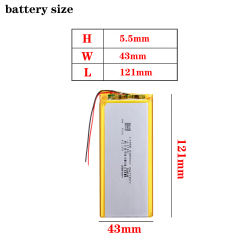 3.7v 3750mah 5543120 Lithium Polymer Battery With Board For wireless keyboard battery Tablet Pcs Digital Products