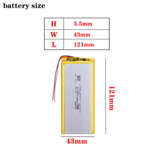3.7v 3750mah 5543120 Lithium Polymer Battery With Board For wireless keyboard battery Tablet Pcs Digital Products