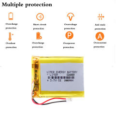 124050 3.7V 3000MAH Lithium Polymer LiPo Rechargeable Battery For PAD DVD bluetooth camera with PH2.0mm