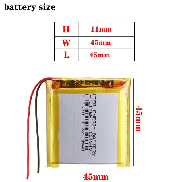 Good Qulity 3.7V,3200mAH 114545 Polymer lithium ion / Li-ion battery for tablet pc BANK,GPS,mp3,mp4