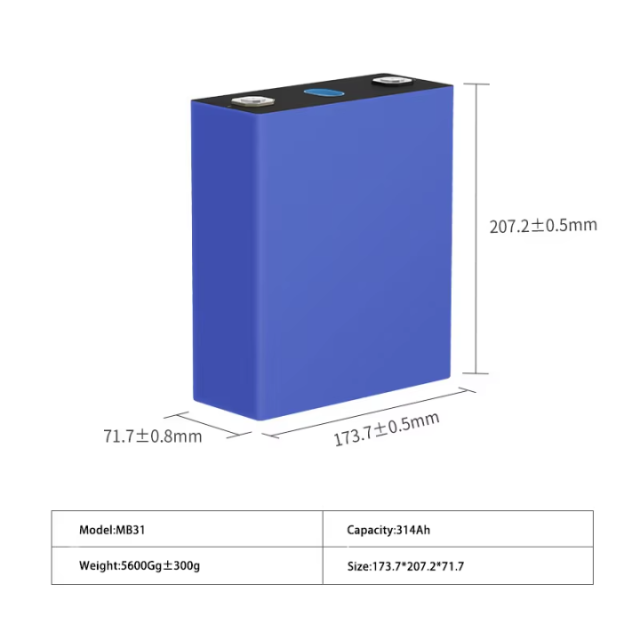 Lipo4 Battery 314Ah Prismatic Solar Lithium Ion Battery Management Systems 3.2V LiFePO4 Solar System Battery