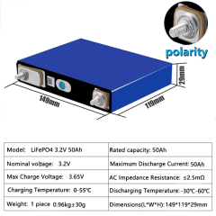 3.2v 50ah Lithium Ion Batteries Lifepo4 3.2v Lifepo4 Battery Prismatic Lithium Ion Batteries