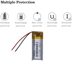 3.7V 260mAH 801230 Liter energy battery Rechargeable polymer lithium ion battery for drone dvr power bank speaker