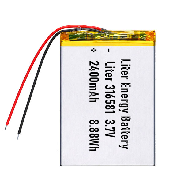 3.7v 316581 2400mah  Polymer Lithium Battery Lipo battery