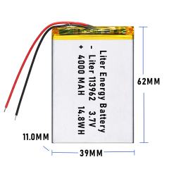 3.7v 113962 4000mah Polymer Lithium Battery Lipo battery