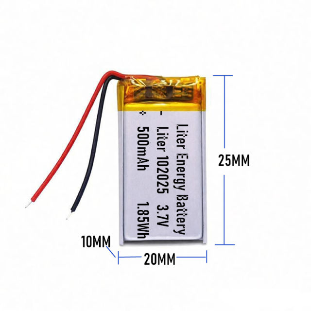 3.7v 102025 500mah Polymer Lithium Battery  Mp4 Mp3 Clip Small Toy Sound  Lipo battery