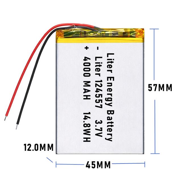 3.7v 124557 4000mah Polymer Lithium Battery Lipo battery