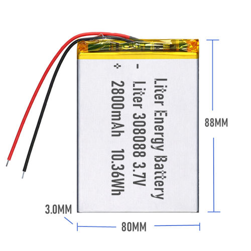 3.7v 308088 2800mah  Polymer Lithium Battery Lipo battery