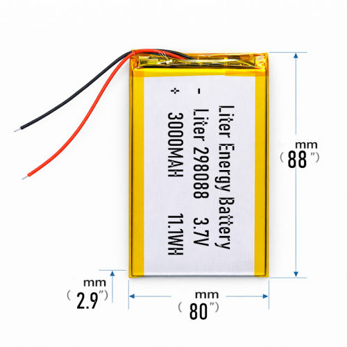 3.7v 298088 3000mah  Polymer Lithium Battery Lipo battery