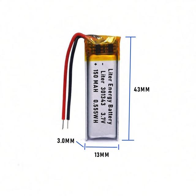 3.7v 301343 150mah  Polymer Lithium Battery Lipo battery