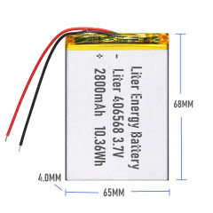 3.7v 406568  2800mah  Polymer Lithium Battery Lipo battery