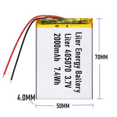 3.7v 405070  2000mah  Polymer Lithium Battery Lipo battery