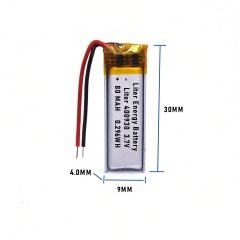 3.7v 400930 80mah  Polymer Lithium Battery Lipo battery