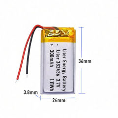 3.7v 382436  300mah  Polymer Lithium Battery Lipo battery