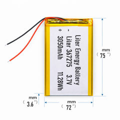 3.7v 367275  3050mah  Polymer Lithium Battery Lipo battery