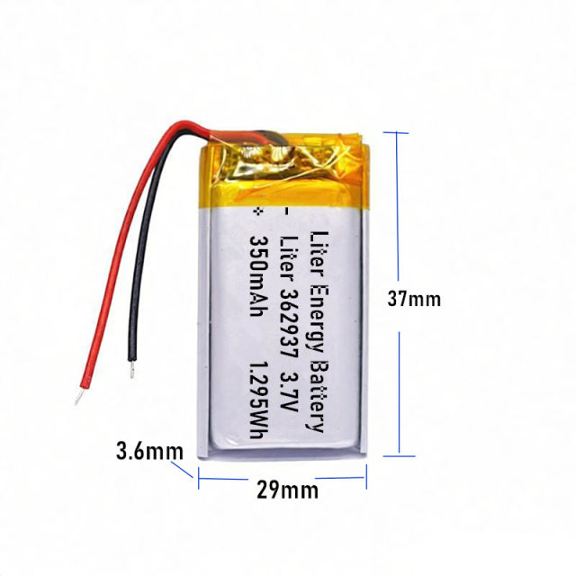 3.7v 362937  350mah  Polymer Lithium Battery Lipo battery