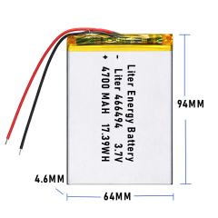 3.7v 466494 4700mah  Polymer Lithium Battery Lipo battery