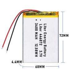 3.7v 446872 3400mah  Polymer Lithium Battery Lipo battery