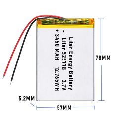 3.7v 525778 3450mah  Polymer Lithium Battery Lipo battery