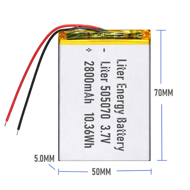 3.7v 505070 2800mah  Polymer Lithium Battery Lipo battery