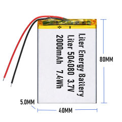 3.7v 504080 2000mah  Polymer Lithium Battery Lipo battery