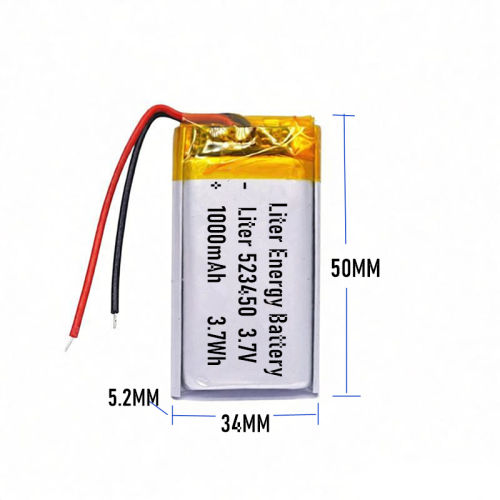 3.7v 523450 1000mah  Polymer Lithium Battery Lipo battery