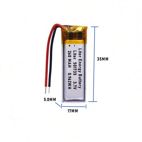 3.7v 501735 260mah  Polymer Lithium Battery Lipo battery