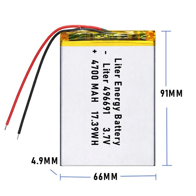 3.7v 496691 4700mah  Polymer Lithium Battery Lipo battery