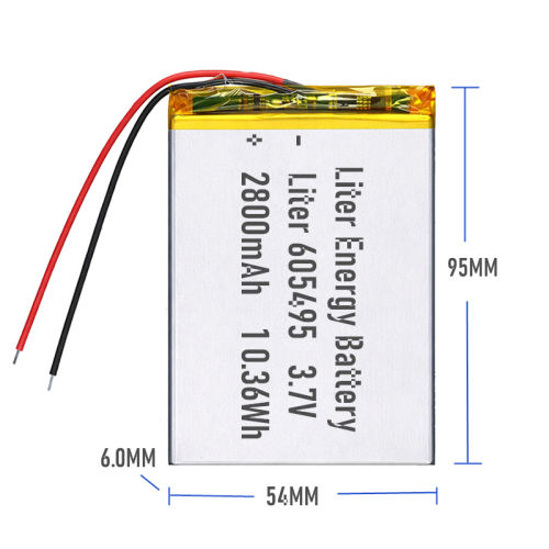 3.7v 605495 2800mah  Polymer Lithium Battery Lipo battery