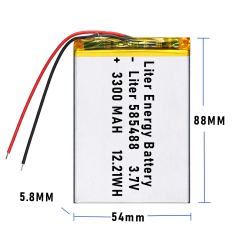 3.7v 585488 3300mah  Polymer Lithium Battery Lipo battery