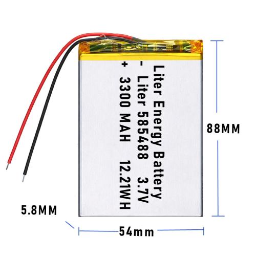 3.7v 585488 3300mah  Polymer Lithium Battery Lipo battery