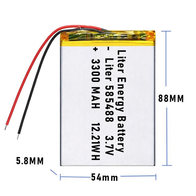 3.7v 585488 3300mah  Polymer Lithium Battery Lipo battery