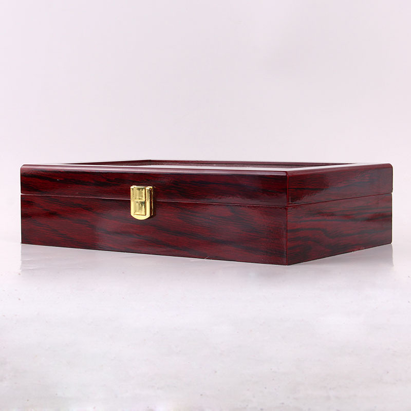 Luxury Gift Classic Wine Red Storage Watch Box, Wooden Watch Organizer, 12 Slots Display Case, Cherry