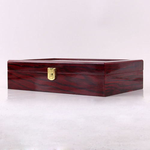 Luxury Gift Classic Wine Red Storage Watch Box, Wooden Watch Organizer, 12 Slots Display Case, Cherry