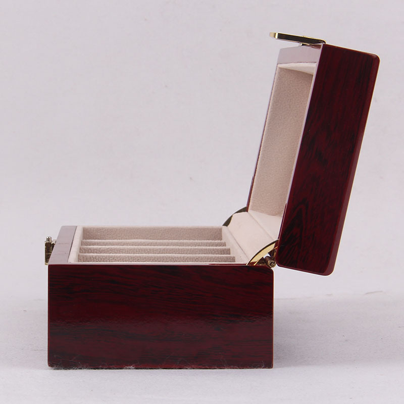 Luxury Gift Classic Wine Red Storage Watch Box, Wooden Watch Organizer, 5 Slots Display Case, Cherry
