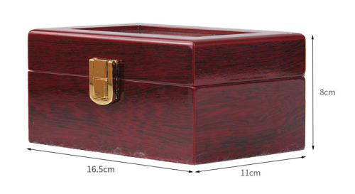 Luxury Gift Classic Wine Red Wood Watch Box 3 slots Wooden Watches Storage Box