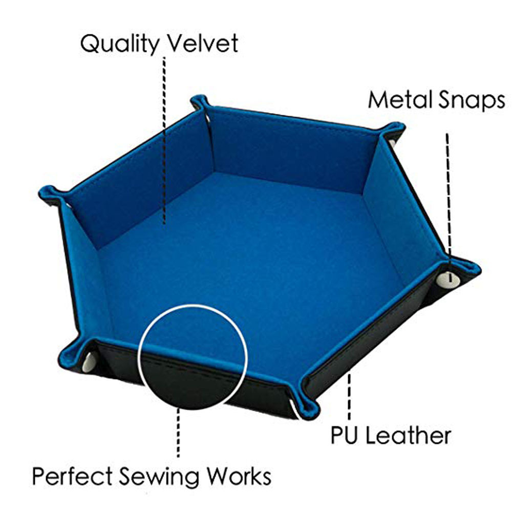 hexagon-shaped PU Leather dice serving tray