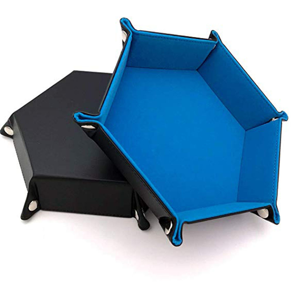 hexagon-shaped PU Leather dice serving tray