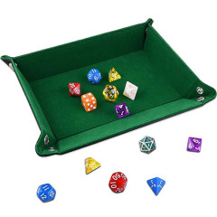 popular folding dice tray pu leather velvet dice storage tray