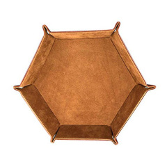 hexagon-shaped PU Leather dice serving tray