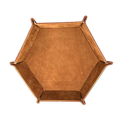 hexagon-shaped PU Leather dice serving tray