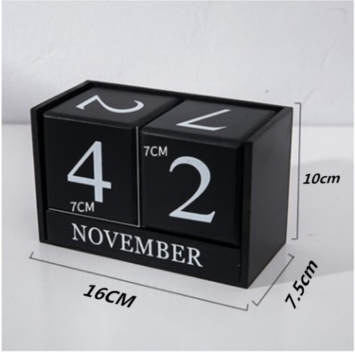 Novelty Wooden small stand Blocks Daily Perpetual Desktop cube Calendar for Home Decoration
