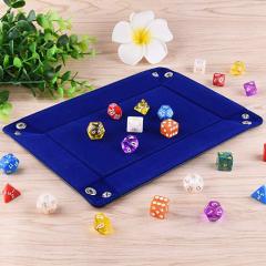 popular folding dice tray pu leather velvet dice storage tray