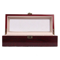 Luxury Gift Classic Wine Red Storage Watch Box, Wooden Watch Organizer, 5 Slots Display Case, Cherry