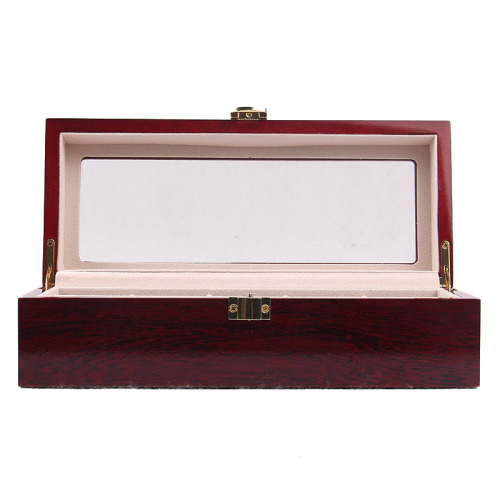 Luxury Gift Classic Wine Red Storage Watch Box, Wooden Watch Organizer, 5 Slots Display Case, Cherry